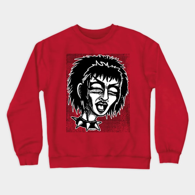 Punk Halftones Crewneck Sweatshirt by Jan Grackle